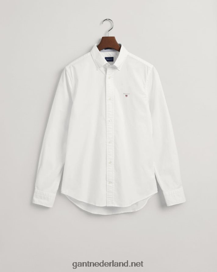 GANT Heren wit slimfit stretch oxford overhemd R4846064