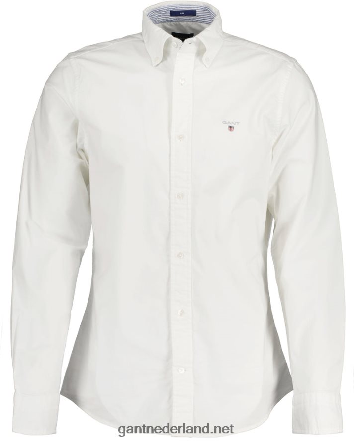 GANT Heren wit slimfit stretch oxford overhemd R4846064