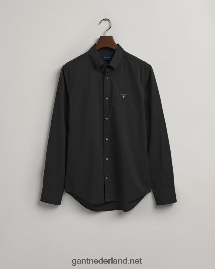 GANT Heren zwart slimfit overhemd van popeline R4846040