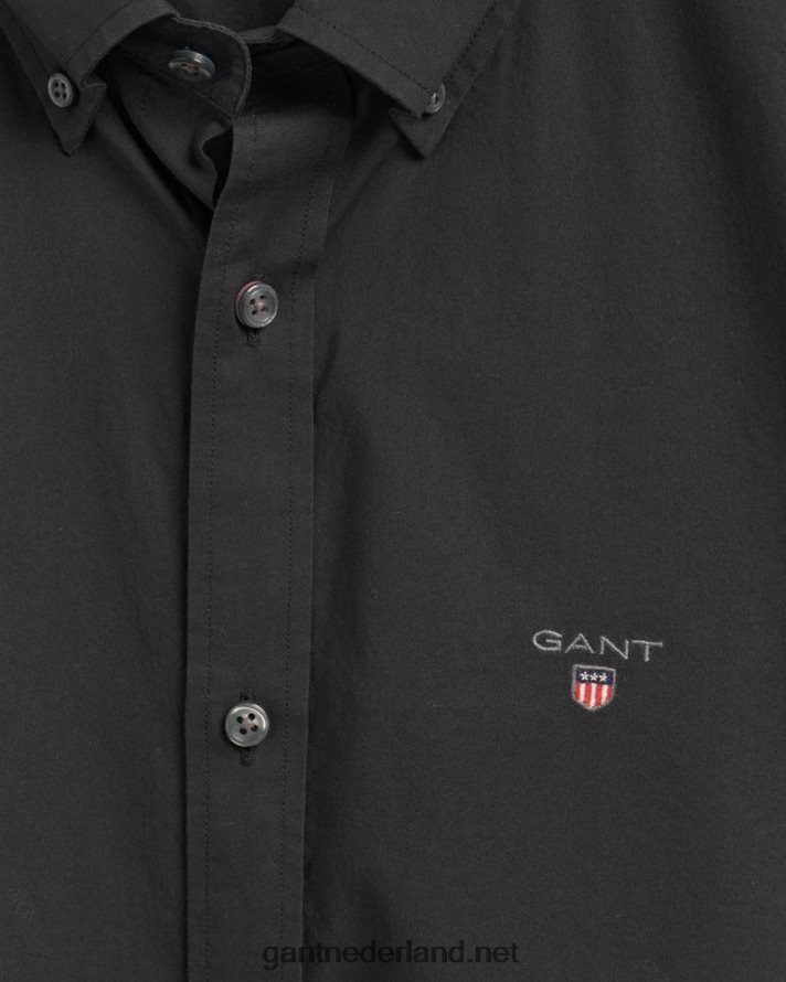 GANT Heren zwart slimfit overhemd van popeline R4846040