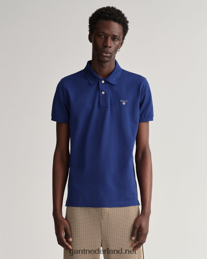 GANT Heren Diepblauw origineel piqué poloshirt R4846099