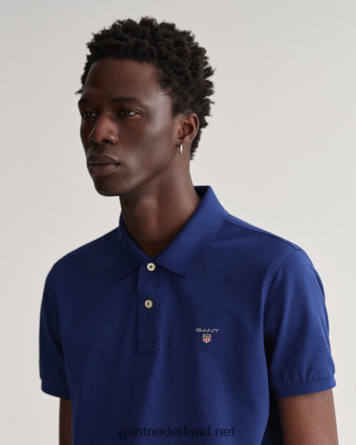 GANT Heren Diepblauw origineel piqué poloshirt R4846099