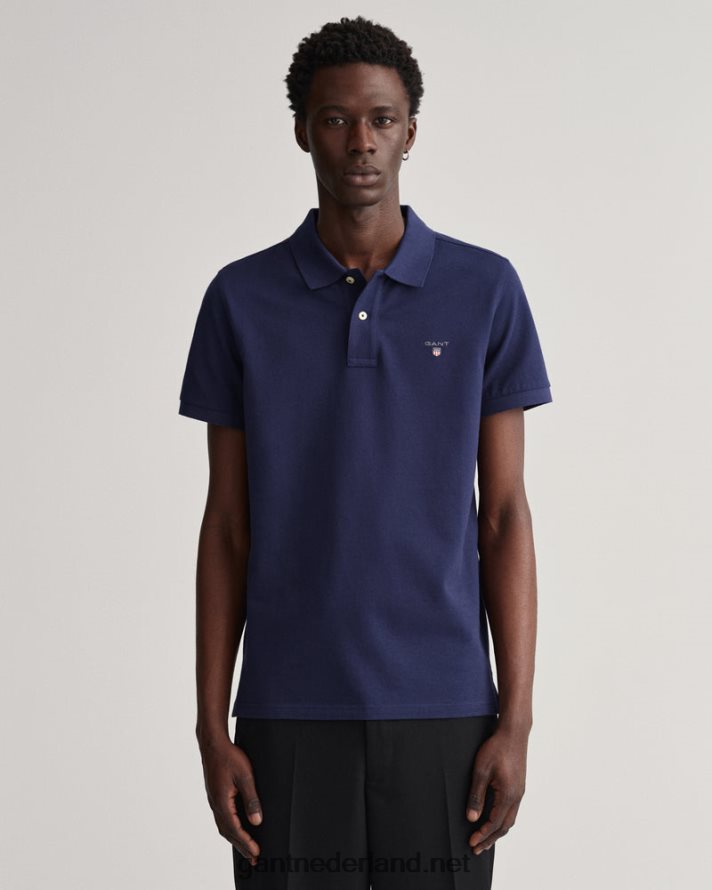 GANT Heren avond blauw origineel piqué poloshirt R48460118