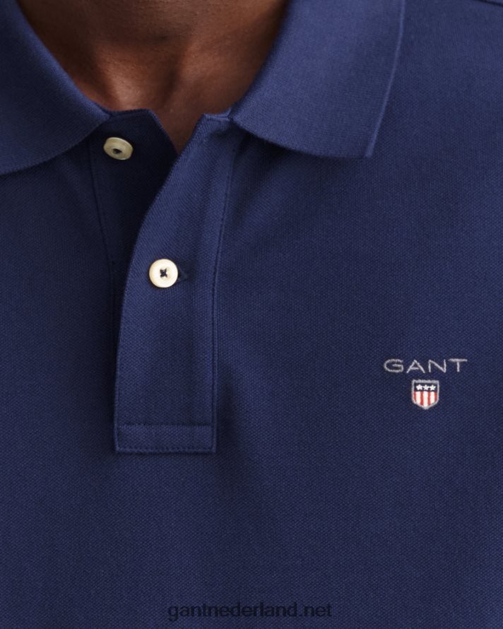 GANT Heren avond blauw origineel piqué poloshirt R48460118
