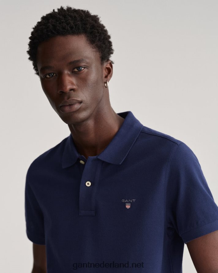 GANT Heren avond blauw origineel piqué poloshirt R48460118