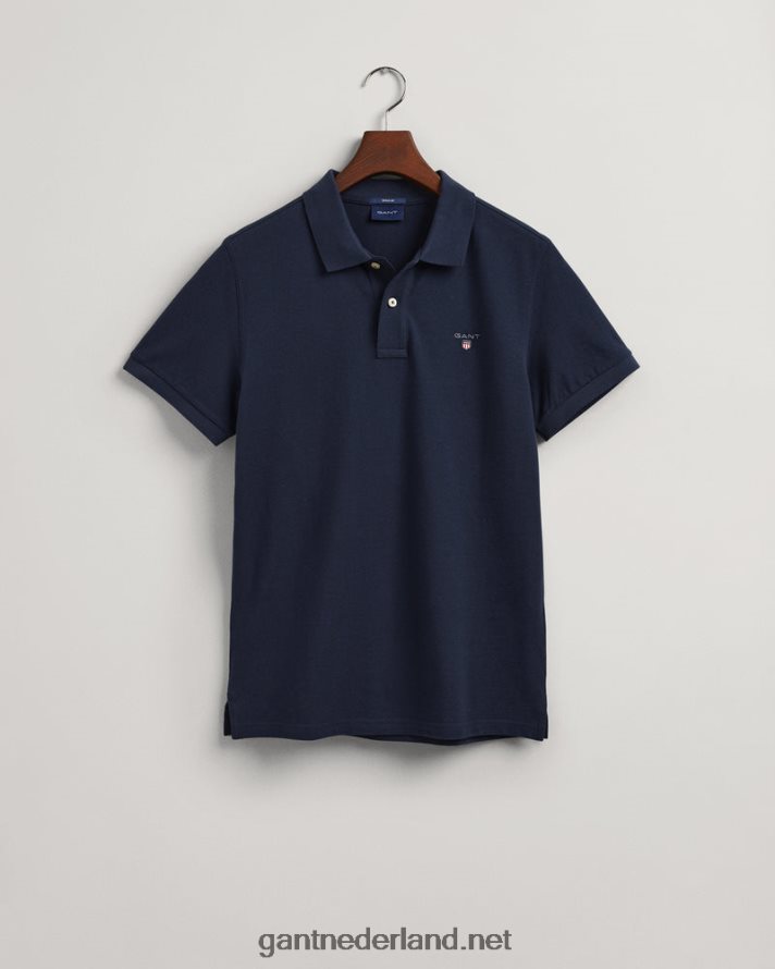 GANT Heren avond blauw origineel piqué poloshirt R48460118