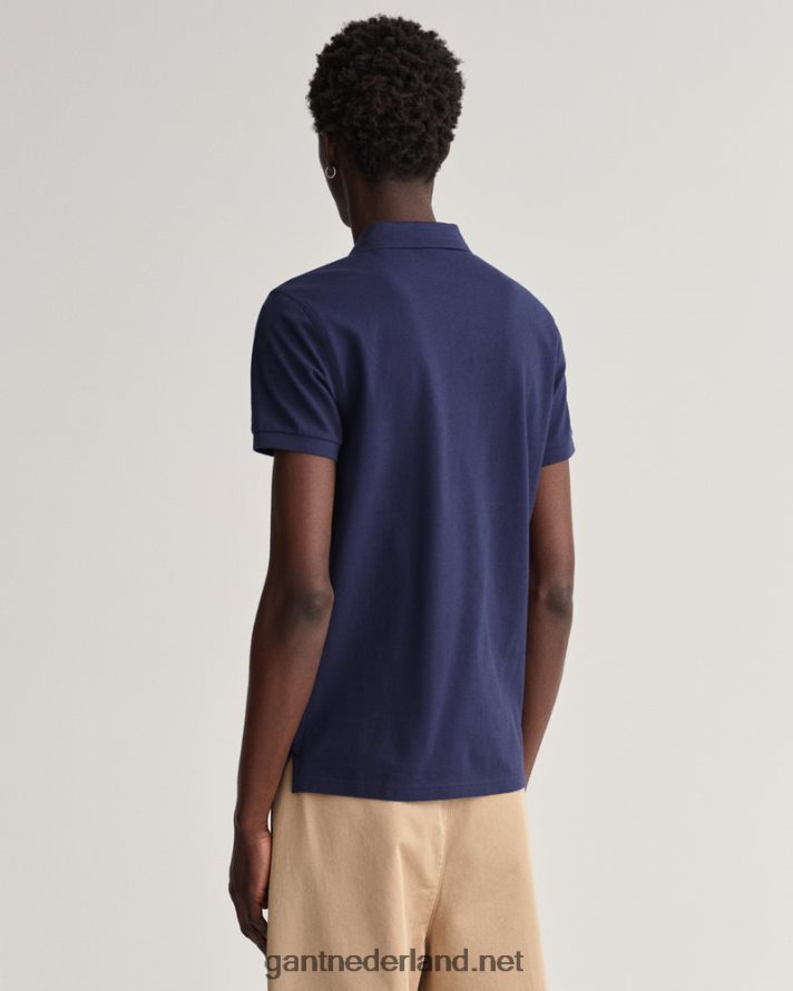 GANT Heren avond blauw origineel slim fit piqué poloshirt R48460119