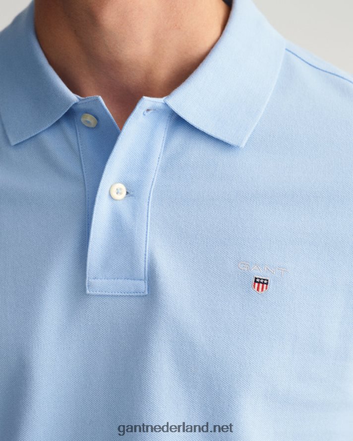 GANT Heren capri blauw origineel piqué poloshirt R48460117