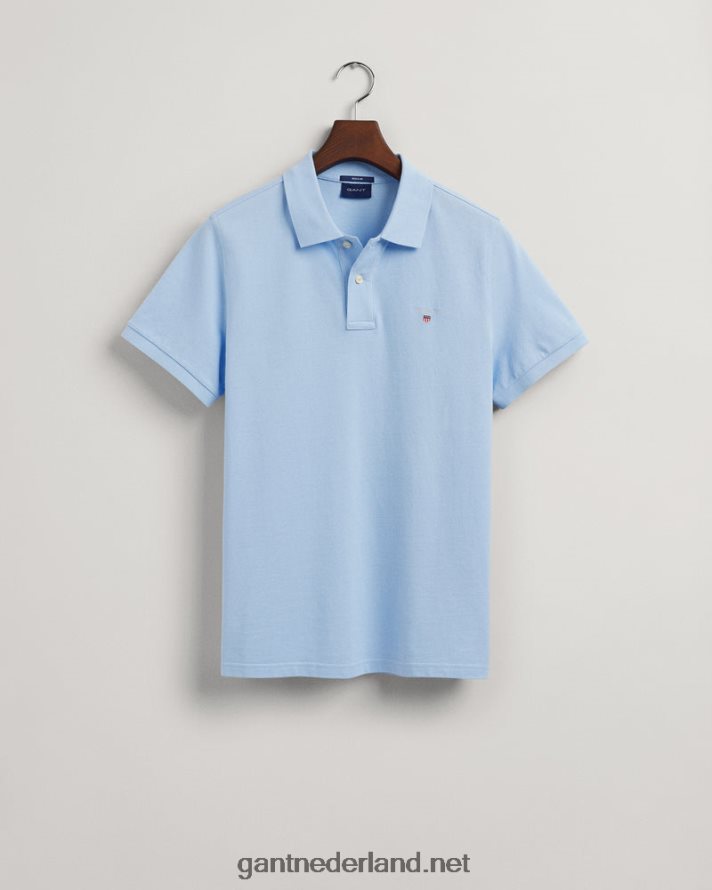 GANT Heren capri blauw origineel piqué poloshirt R48460117