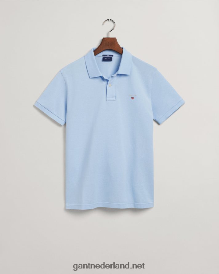 GANT Heren capri blauw origineel slim fit piqué poloshirt R48460107