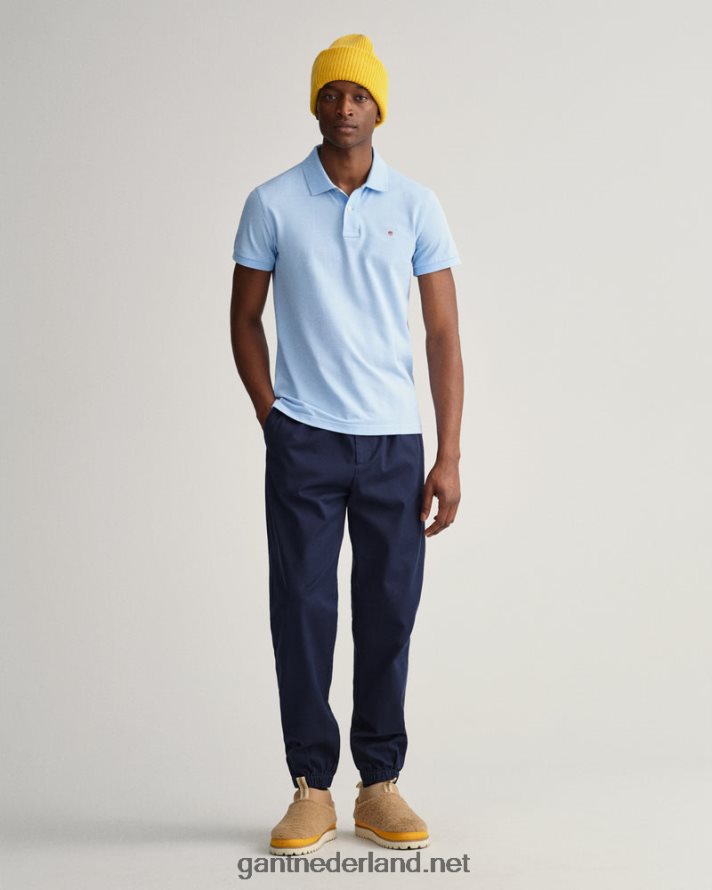 GANT Heren capri blauw origineel slim fit piqué poloshirt R48460107
