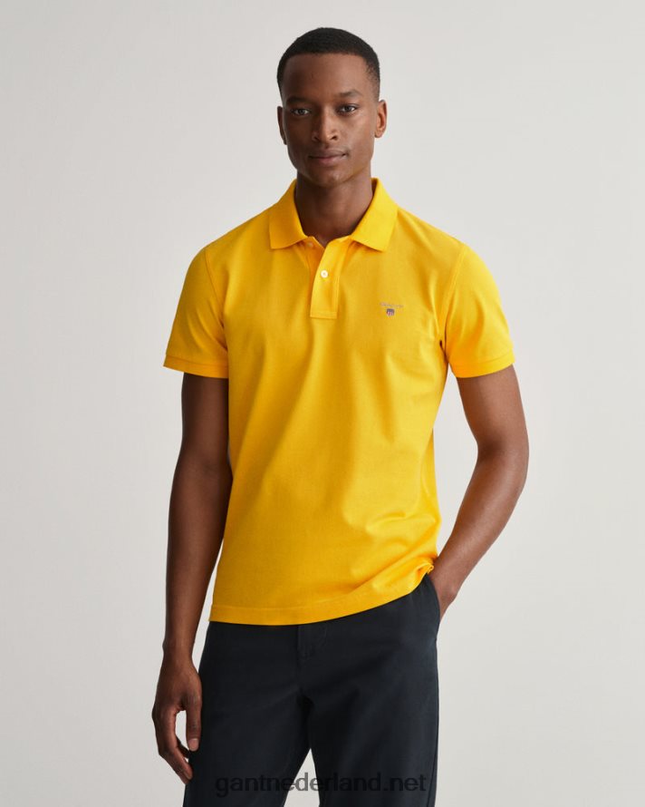 GANT Heren citrusgeel origineel piqué poloshirt R48460109