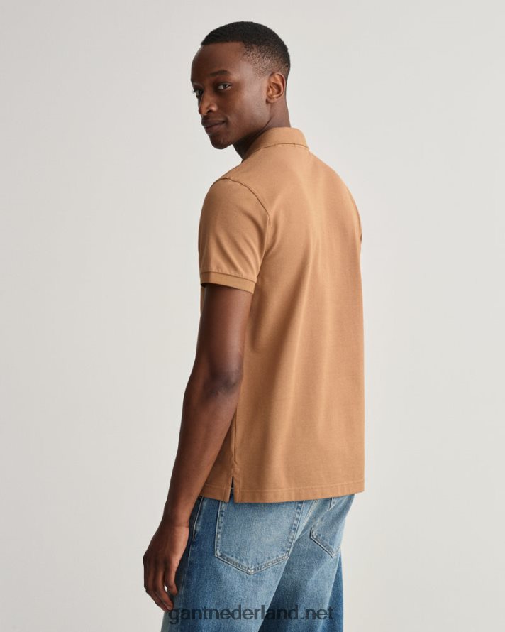 GANT Heren geroosterde walnoot origineel piqué poloshirt R4846098