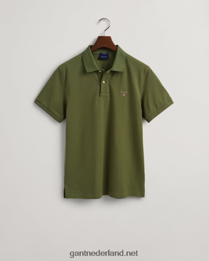 GANT Heren jagersgroen origineel piqué poloshirt R4846097
