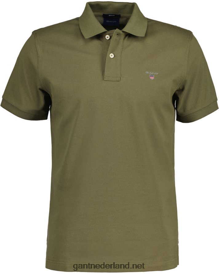 GANT Heren jagersgroen origineel piqué poloshirt R4846097