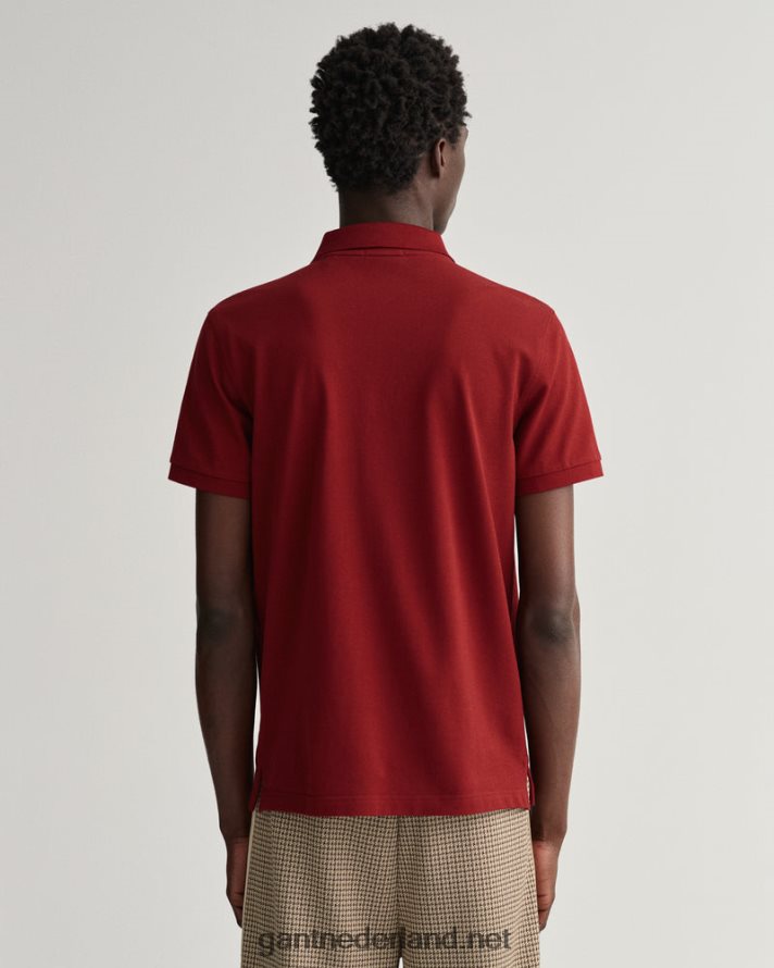 GANT Heren rood geplooid origineel piqué poloshirt R4846095