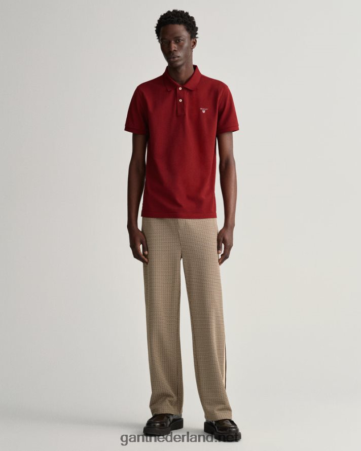 GANT Heren rood geplooid origineel piqué poloshirt R4846095