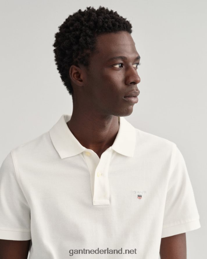 GANT Heren wit origineel piqué poloshirt R48460106