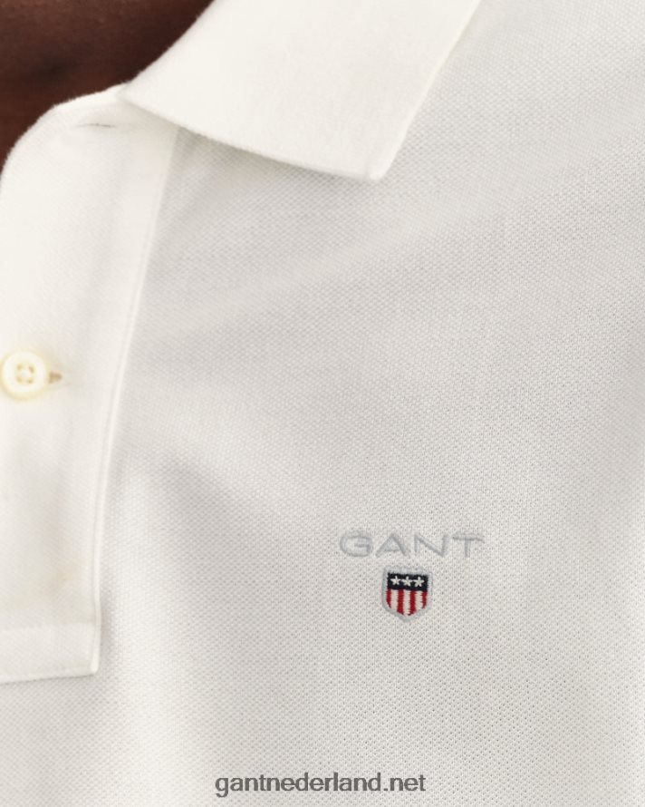 GANT Heren wit origineel piqué poloshirt R48460106