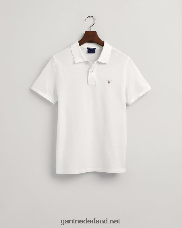 GANT Heren wit origineel piqué poloshirt R48460106