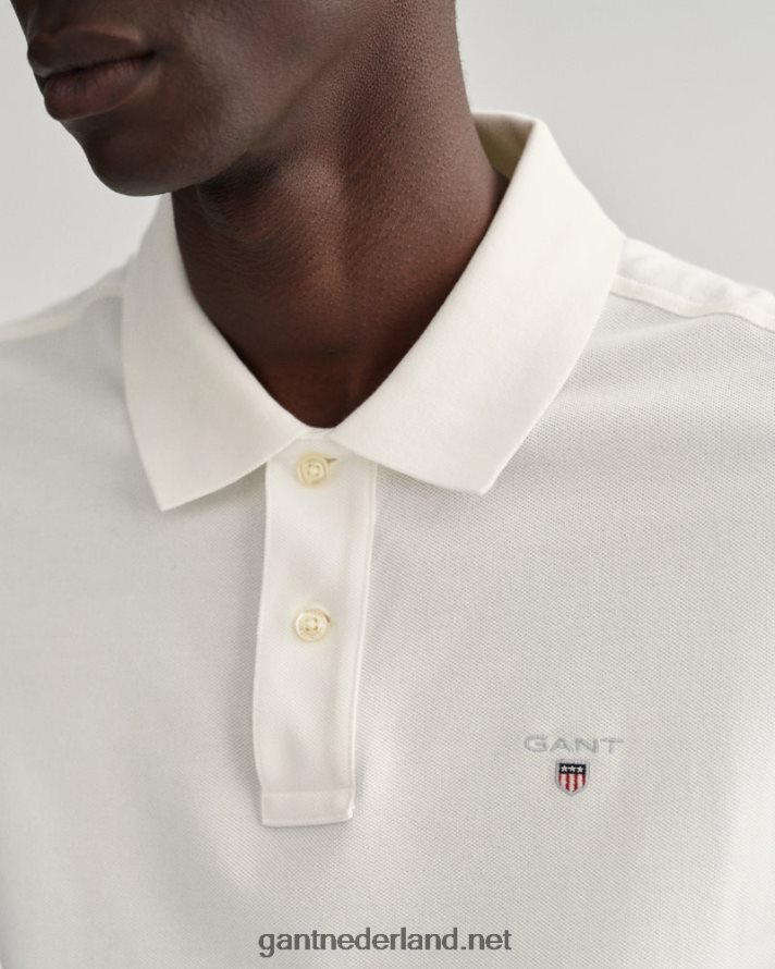 GANT Heren wit origineel slim fit piqué poloshirt R48460105