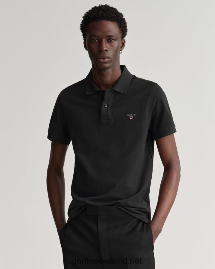 GANT Heren zwart origineel piqué poloshirt R48460104