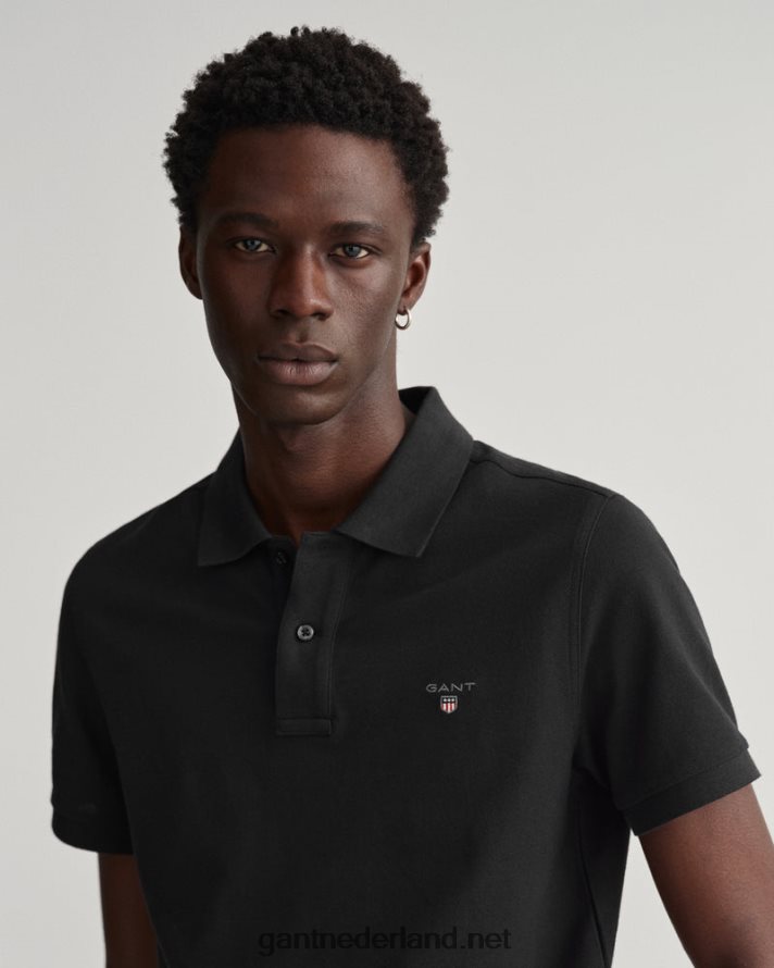 GANT Heren zwart origineel piqué poloshirt R48460104