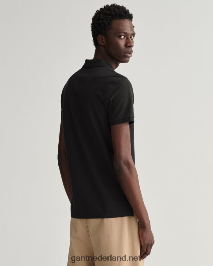 GANT Heren zwart origineel slim fit piqué poloshirt R48460103
