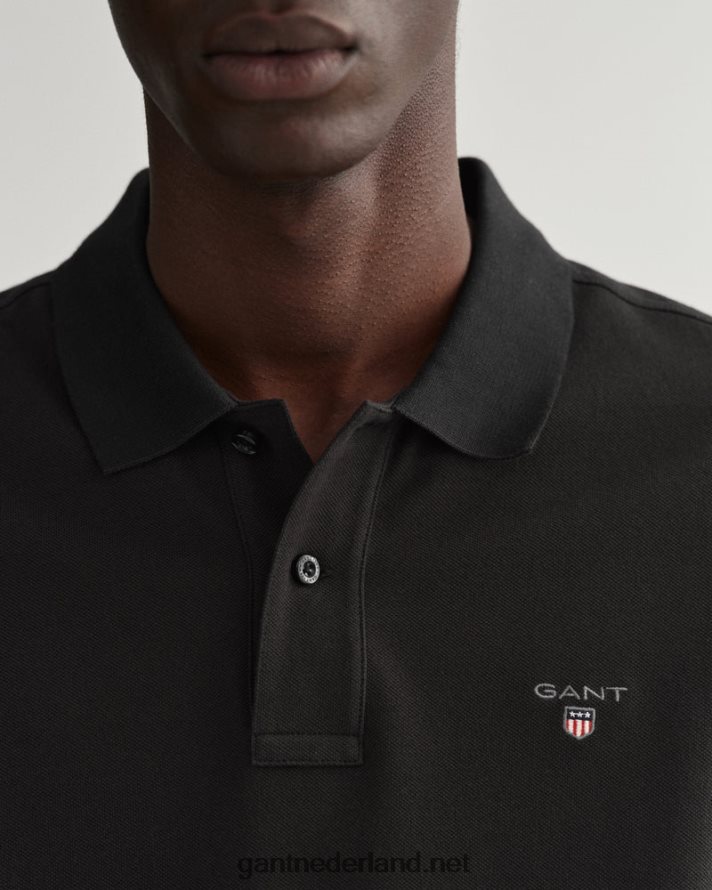 GANT Heren zwart origineel slim fit piqué poloshirt R48460103