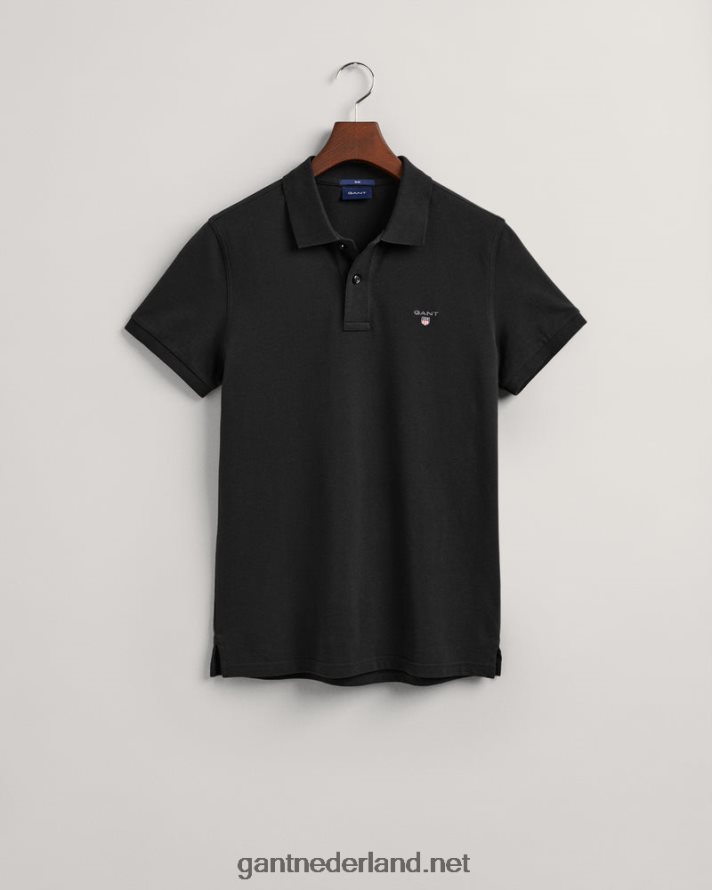 GANT Heren zwart origineel slim fit piqué poloshirt R48460103