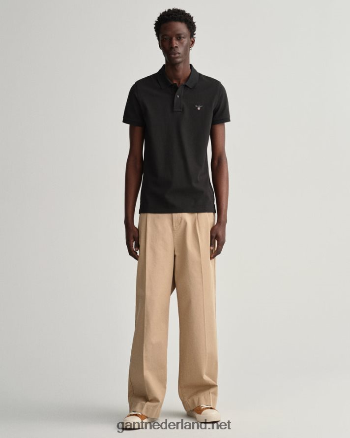 GANT Heren zwart origineel slim fit piqué poloshirt R48460103