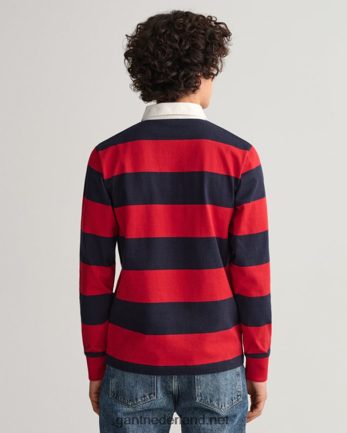 GANT Heren Robijn rood barstripe zware rugger R48460215