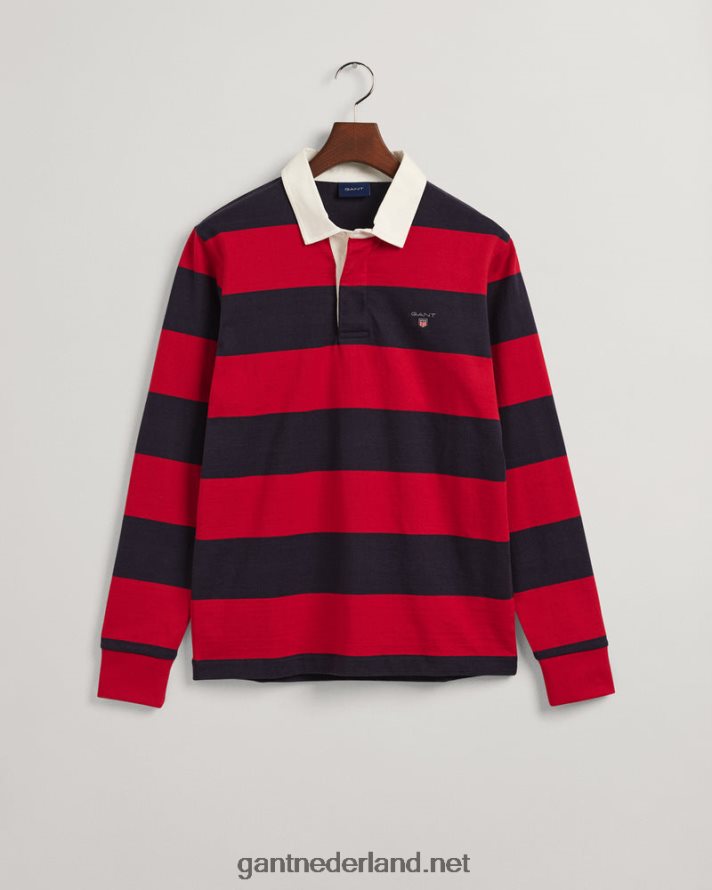 GANT Heren Robijn rood barstripe zware rugger R48460215