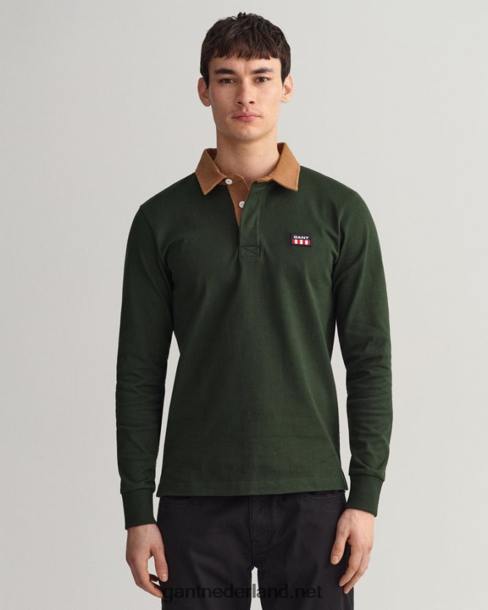 GANT Heren storm groen corduroy kraag zware rugger R48460222