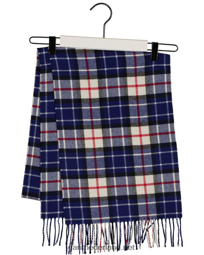 GANT Heren Diepblauw geruite wollen twill sjaal R48460560