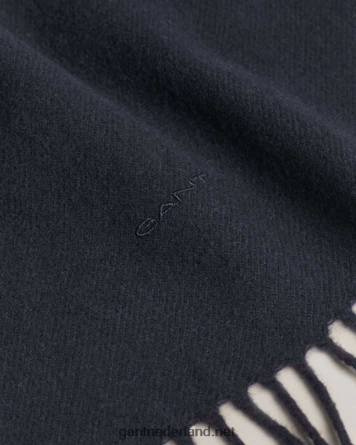 GANT Heren avond blauw stevige wollen sjaal R48460575