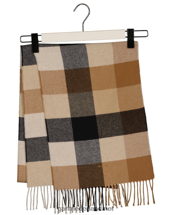 GANT Heren geroosterde walnoot multi geruite sjaal R48460572