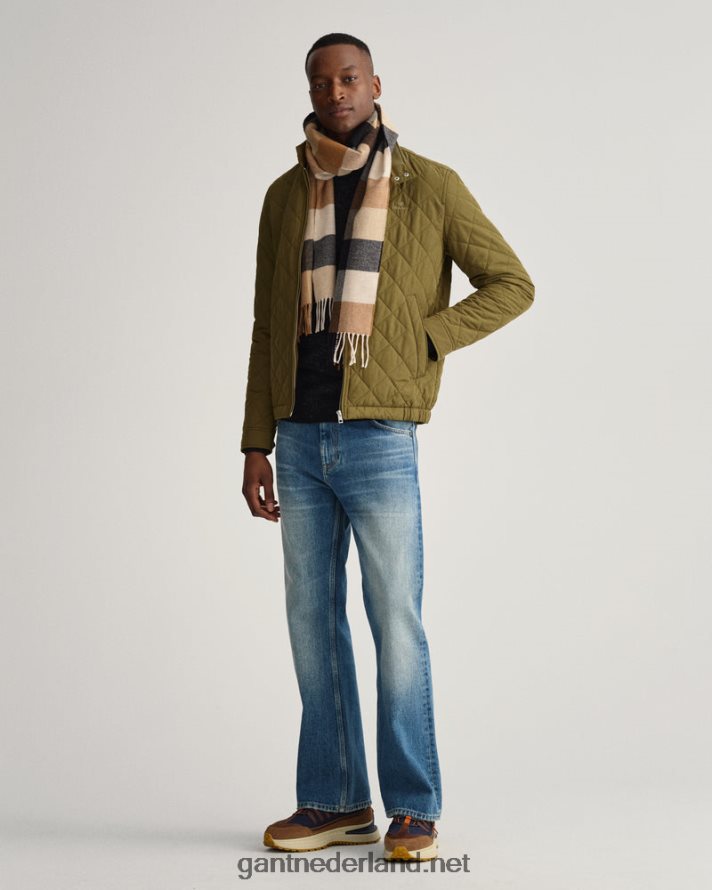 GANT Heren geroosterde walnoot multi geruite sjaal R48460572