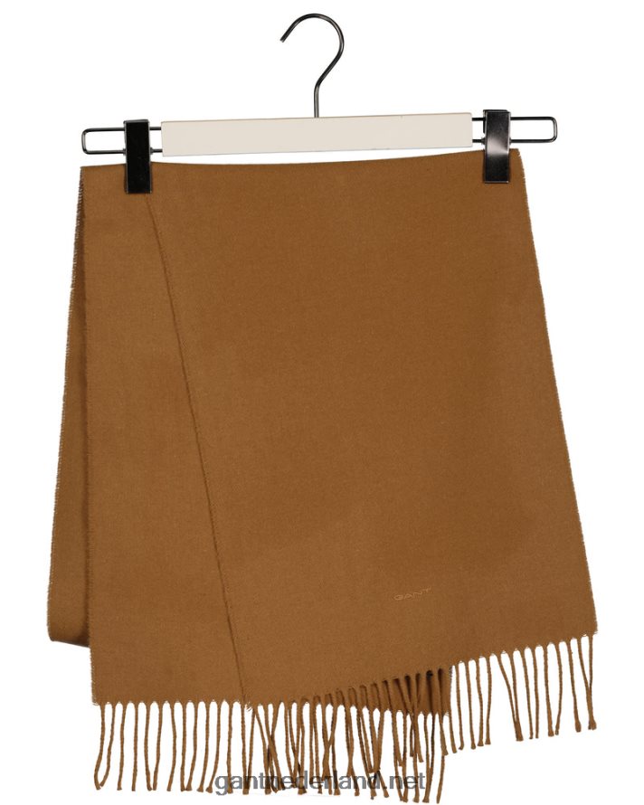 GANT Heren geroosterde walnoot stevige wollen sjaal R48460566