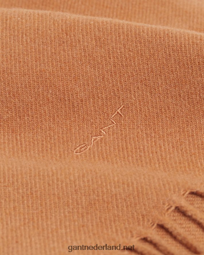 GANT Heren geroosterde walnoot stevige wollen sjaal R48460566