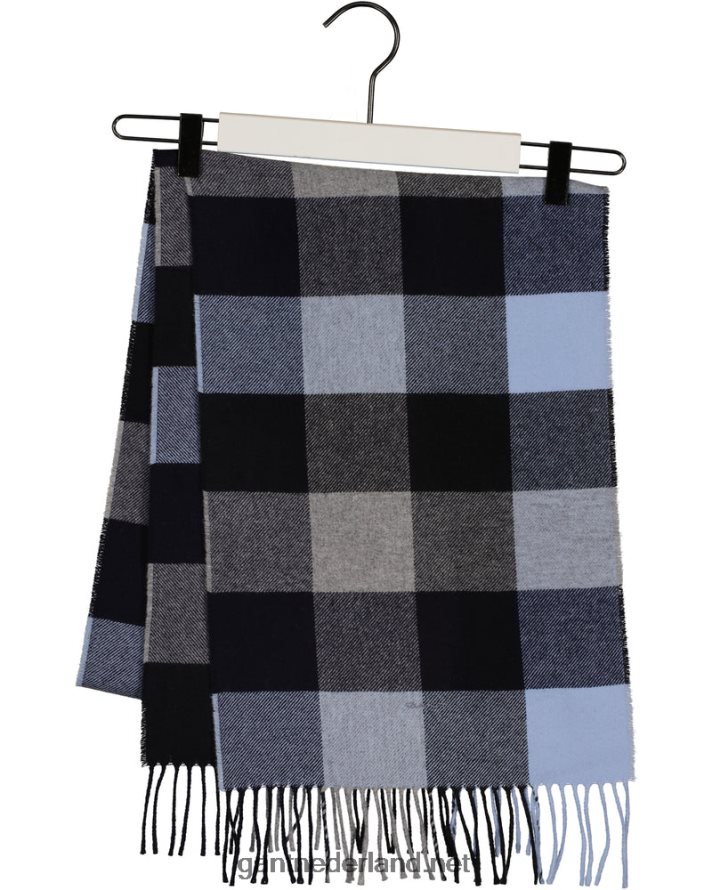 GANT Heren grijs gemêleerd multi geruite sjaal R48460570