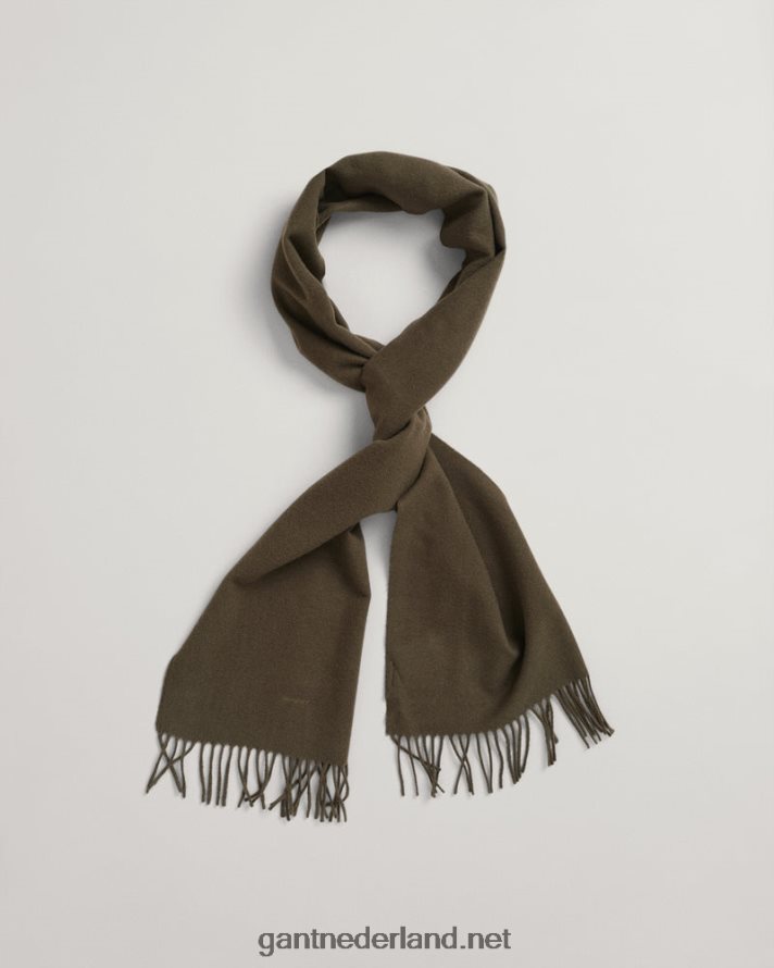 GANT Heren jagersgroen stevige wollen sjaal R48460562