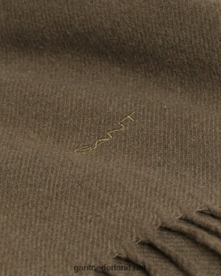 GANT Heren jagersgroen stevige wollen sjaal R48460562