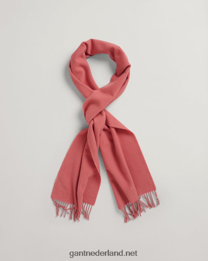 GANT Heren terracotta roze stevige wollen sjaal R48460565