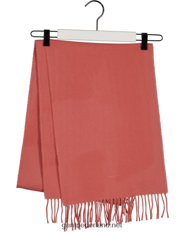 GANT Heren terracotta roze stevige wollen sjaal R48460565