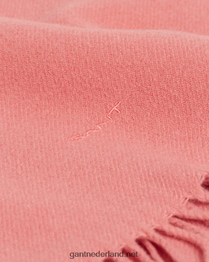 GANT Heren terracotta roze stevige wollen sjaal R48460565