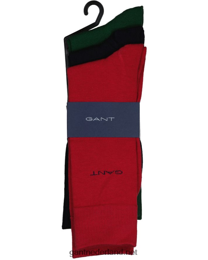 GANT Heren herfst zonsondergang 3-pack zachte katoenen sokken R48460538