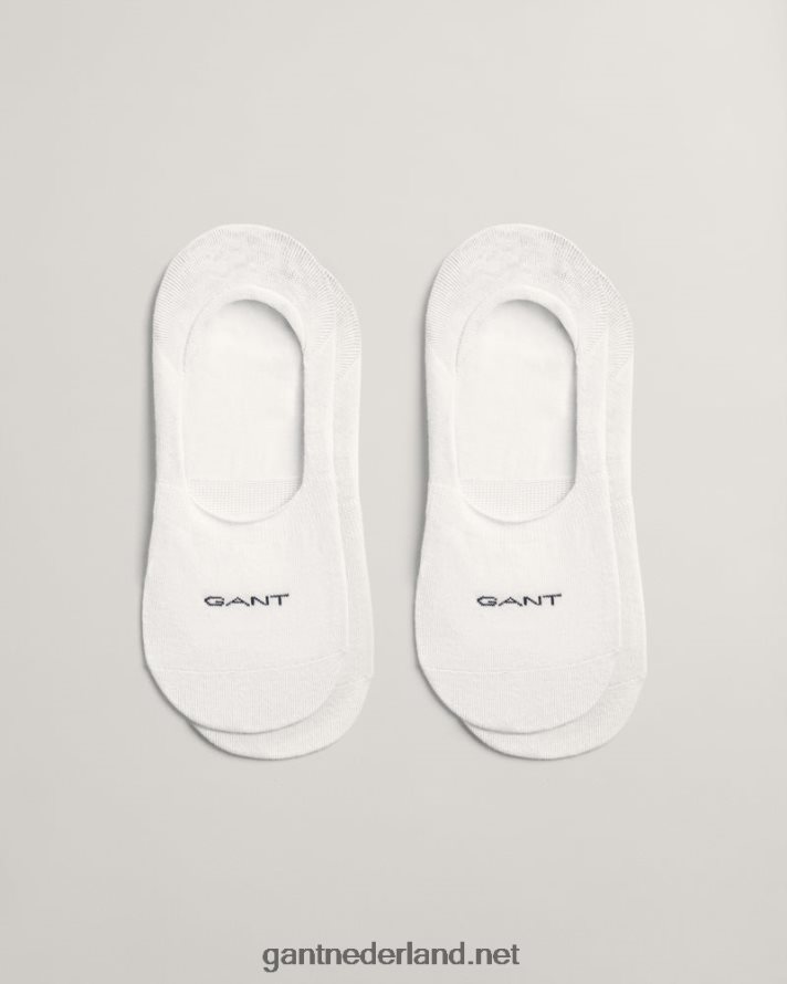 GANT Heren wit 2-pack onzichtbare sokken R48460530