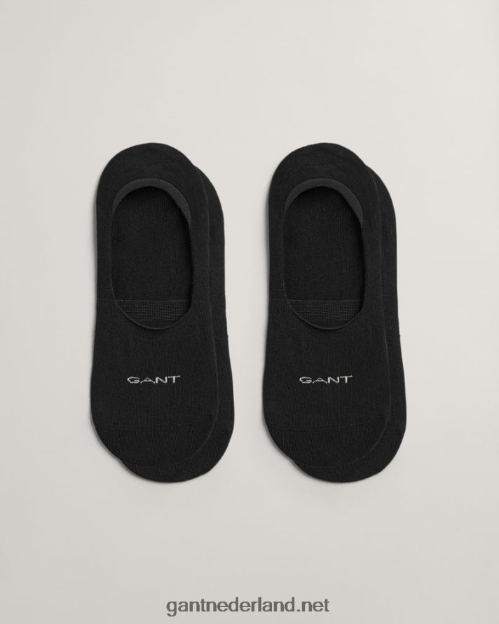 GANT Heren zwart 2-pack onzichtbare sokken R48460539