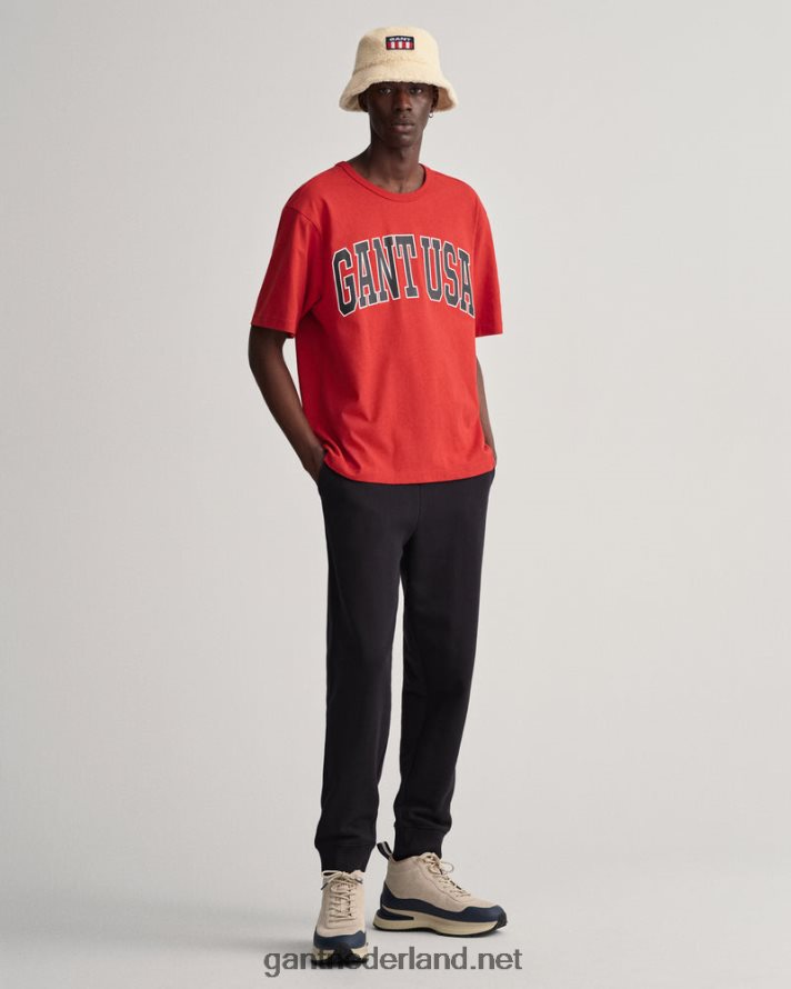 GANT Heren Robijn rood Amerikaans grafisch t-shirt R48460170
